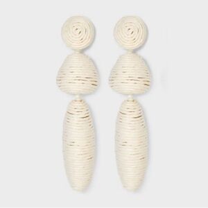 NIB Sugarfix Threaded Cream Statement Drop Earrings